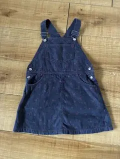 子供服 moujonjon デニム 花柄 ジャンバースカート ワンピース 120