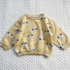 Aosta 韓国　犬柄トレーナー dog mtm イエロー　90センチ L