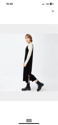 GU ベロアキャミワンピ XL ブラック