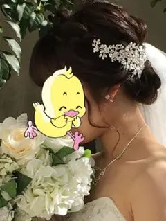結婚式 ウェディング ヘッドアクセサリー シルバー 花嫁 お花