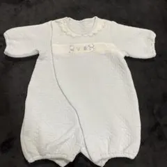 バースデイ　くま　うさぎ　水色 ロンパース 50~60cm ベビー服