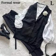 美品✨セレモニー ジレ セットアップ ママスーツ L 入園 入学 卒業 卒園 黒