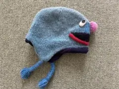 セサミストリート　クッキーモンスター　青　1歳　ニット帽