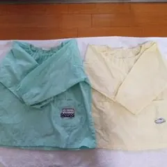 スモック　遊び着 Ｌサイズ イエロー　グリーン　2枚セット　エプロン