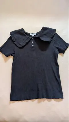 a.v.v ビッグカラー リブTシャツ ブラック 150のサムネイル