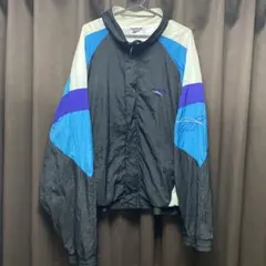 Reebok 90s ナイロンジャケット XL マルチカラー 水色系 ダボ