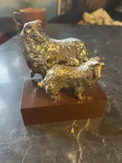 金の犬、シェットランドシープドッグ、アートドッグフィギュア、ドッグフィギュア