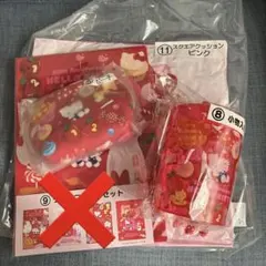 ハローキティ50thAnniversaryスクエアクッションポーチ小物入れセット