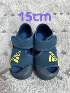 adidas ネイビー イエロー サンダル