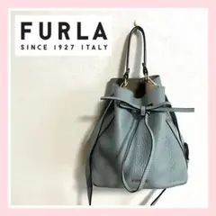 FURLA：スモーキーブルー 2way ハンドバッグ ショルダー