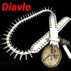 新品00s Diavlo バックル付き スタッズ打ち本革レザー弾丸ベルトy2kのサムネイル