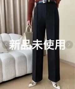 新品未使用　BANICO センタープレススラックス　ブラック　大人　おしゃれ　黒