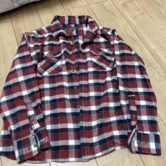 Eddie Bauer チェック柄 長袖シャツ 赤白青