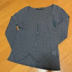 【サイズ38】la chambre d'ine ニット　ブルーグレー　七分袖