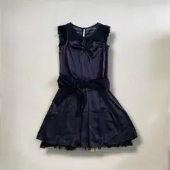 qualite　ノースリーブワンピース　ネイビー　フォーマル　お呼ばれ　結婚式