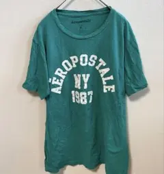 エアロポステール 【M】 Tシャツ クルーネック 半袖 立体ロゴ 緑 綿お出かけのサムネイル