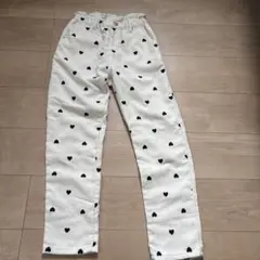 ハート柄ストライプロングパンツ 100cm