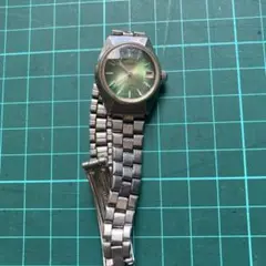 セイコー 自動巻き 腕時計 グリーン　ムーブメント稼働