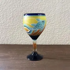メキシコ 金魚 熱帯魚 ハンドペイントグラス ワイングラス ガラス器