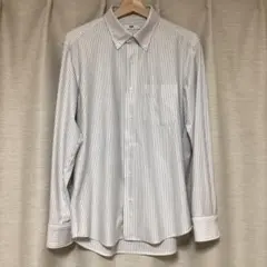 UNIQLO ユニクロ　ノンアイロンジャージーストライプシャツ　Ｌ　ボタンダウン