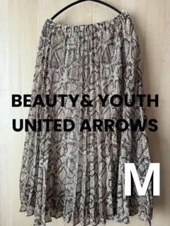 ビューティーアンドユースユナイテッドアローズ パイソン柄プリーツスカート　M