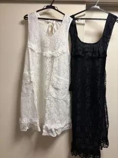 ホワイトレースエプロン＆ブラックレースエプロン