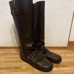 pamphiliダークブラウン ロングブーツ バックル付き