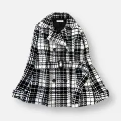 C.O.L.Z.A モノトーンチェック ダブルコート L ベルト付き