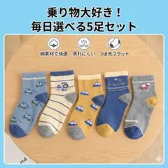 【春夏用・5足セット】靴下 綿 くるま 男の子 通気性 保育園　10〜14cm