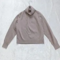 ユニクロ 3D スフレヤーン タートルネック セーター スムース 長袖 ベージュ