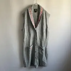 美品　ロイヤルアルパカ　ニットベスト　ジレ　花柄　アルパカ　ペルー製　希少