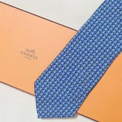 未使用級 エルメス HERMES ネクタイ シルク アンカー柄 シェーヌダンクル
