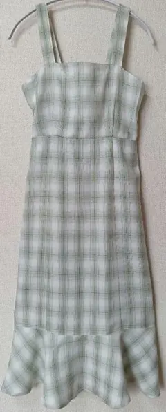 repipi armario　裾フリル チェック ワンピース