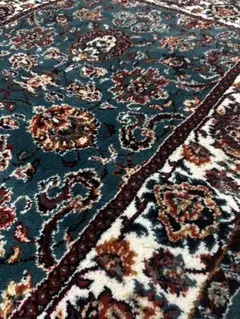 青緑色のトルコ絨毯　約100cm x 153cm