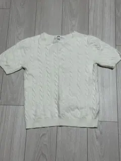 【UNIQLO】ケーブルニット 半袖セーター