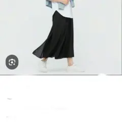 ユニクロ シフォンスリットスカートパンツ L ブラック