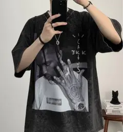 トラヴィススコット　ヴィンテージ加工　フェードTシャツ　ラップT Travis