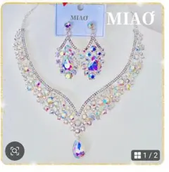 クリスタル ネックレス ピアス セット