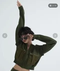 TINA：JOJUN ミリタリー ニットカーディガン