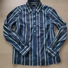 Eddie Bauer ストライプ長袖シャツ PETITE XS