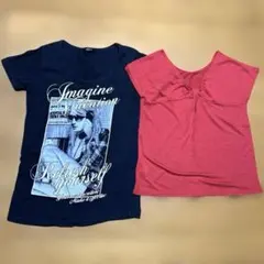 半袖Tシャツ　ブラックレッド2枚セット