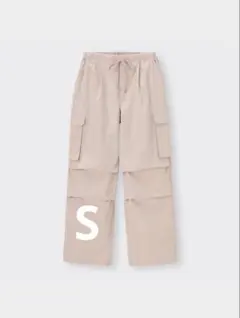 GU ジーユー　パラシュートカーゴパンツ　ピンク　S