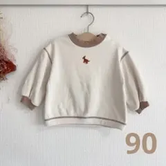 ✩simple free✩ 裏起毛 恐竜刺繍トレーナー 90