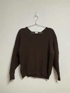URBAN RESEARCH DOORS ブラウン Vネック長袖ニット