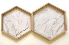 ⭐︎6角形大理石柄インテリアトレー