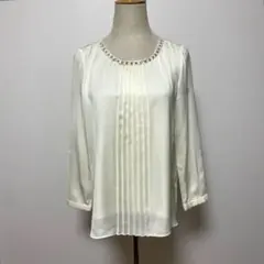 ROPE ロペ アイボリー プリーツ ブラウス Mサイズ
