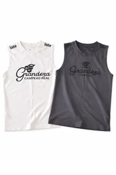 Grandeza タンクトップ 2枚 メッシュノースリーブ白150 グレー140