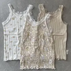 ベビー肌着 90 キャミソール 女の子　しまむら　3枚セット　花柄　レース