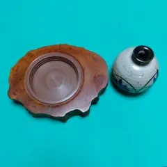 木製　鉢皿と未使用の花瓶