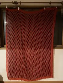 マークバイマークジェイコブス 大判ストール レッド×ネイビー